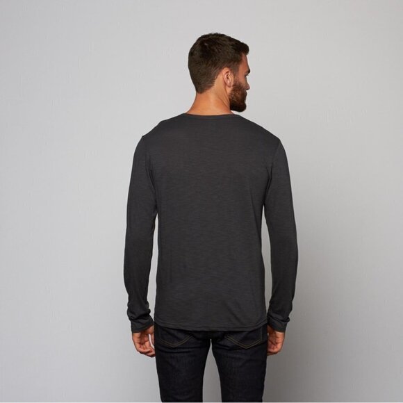 Mens Coho Apparel Logo Artisan Melange Henley Long Sleeve Shirt White Medium - Picture 12 of 13